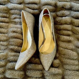 Jessica Simpson Gold Glitter Heels